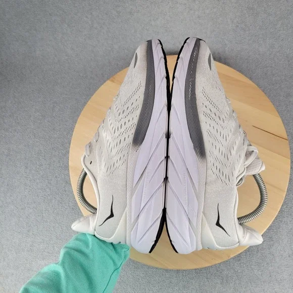 Hoka One One Clifton 8 Mens Running Shoes White Nimbus Cloud Road Trainers - Picture 6 of 10